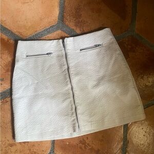 Cotton On Cream Mini Skirt with Zipper Details
